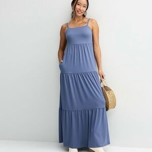 Kohl's SO Tiered Maxi Green Dress- brand new with tags